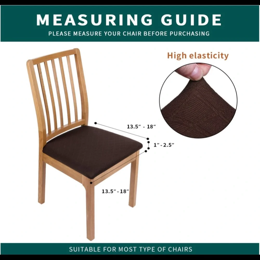 NWT 4pc Stretch Jacquard Dining Chair Seat Covers